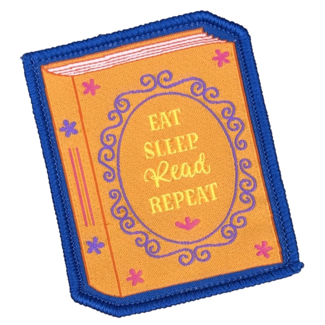 Book cover of: Eat Sleep Read Repeat Sew On Patch