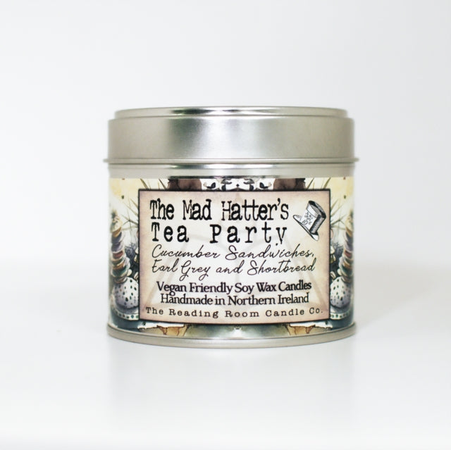 Book cover of: Mad Hatter's Tea Party- Scented Soy Candle- Cucumber Sandwiches, Earl Grey Tea and Shortbread