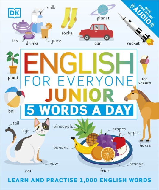 Book cover of: English for Everyone Junior 5 Words a Day. By: DK Publishing