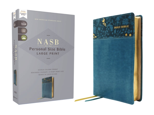 Book cover of: NASB, Personal Size Bible, Large Print, Leathersoft, Teal, Red Letter, 1995 Text, Comfort Print. By: Zondervan