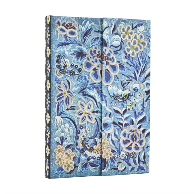 Book cover of: 2026 Blue Willow (Celebrate Hanfu) Mini 18-month Horizontal Hardcover Flexi Dayplanner 2025-2026 (Wrap Closure). By: Paperblanks