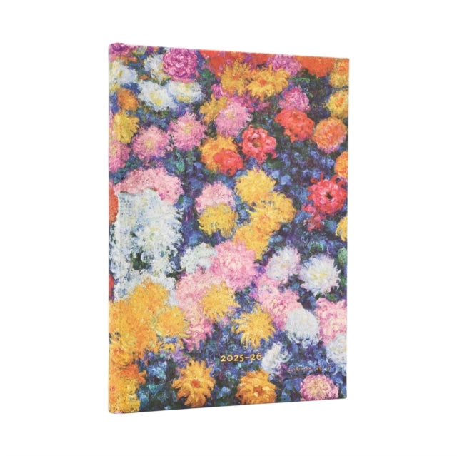 Book cover of: 2026 Monet's Chrysanthemums Midi 18-month Horizontal Hardcover Flexi Dayplanner 2025-2026 (Elastic Band Closure). By: Paperblanks