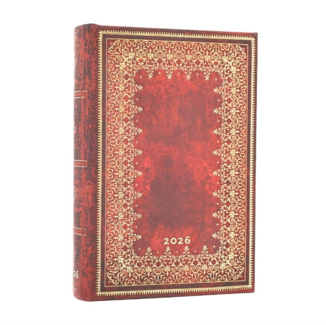 Book cover of: 2026 Foiled (Old Leather Collection) Mini 12-month Day-at-a-Time Hardcover Flexi Dayplanner 2026 (Elastic Band Closure). By: Paperblanks