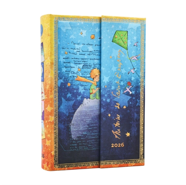 Book cover of: 2026 Saint-Exupery, The Little Prince (Embellished Manuscripts Collection) Mini 12-month Day-at-a-Time Hardcover Flexi Dayplanner 2026 (Wrap Closure)