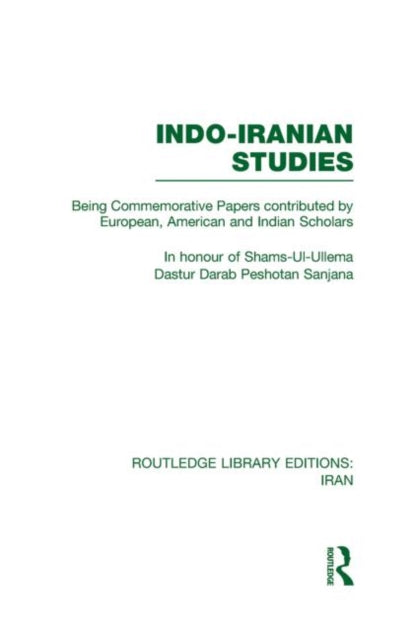 Book cover of: Indo-Iranian Studies. By: Various