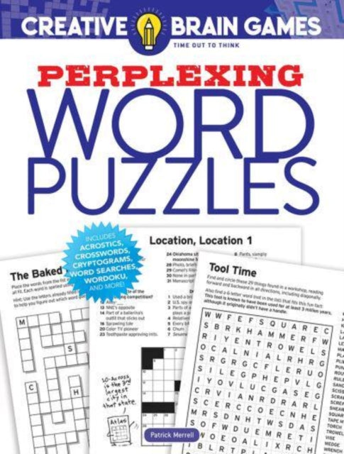 Book cover of: Creative Brain Games Perplexing Word Puzzles. By: Patrick Merrell
