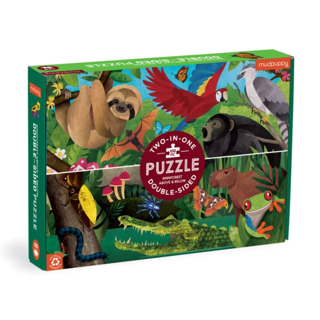 Book cover of: Rainforest Above & Below 100 Piece Double-Sided Puzzle