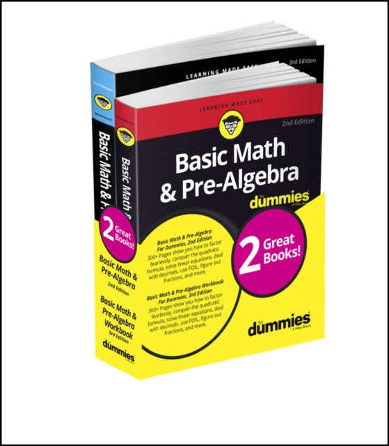 Basic Math & Pre-Algebra For Dummies Book + Workbook Bundle 9781119387107 Mark Zegarelli