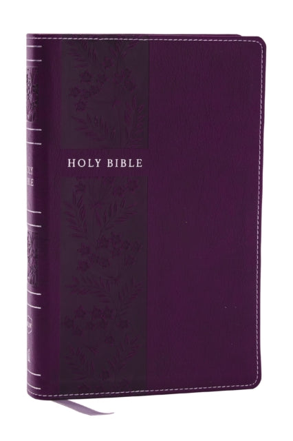 Book cover of: NKJV Personal Size Large Print Bible with 43,000 Cross References, Purple Leathersoft, Red Letter, Comfort Print (Thumb Indexed). By: Zondervan