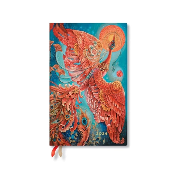 Book cover of: Firebird (Birds of Happiness) Maxi 12-month Dayplanner 2024. By: Paperblanks