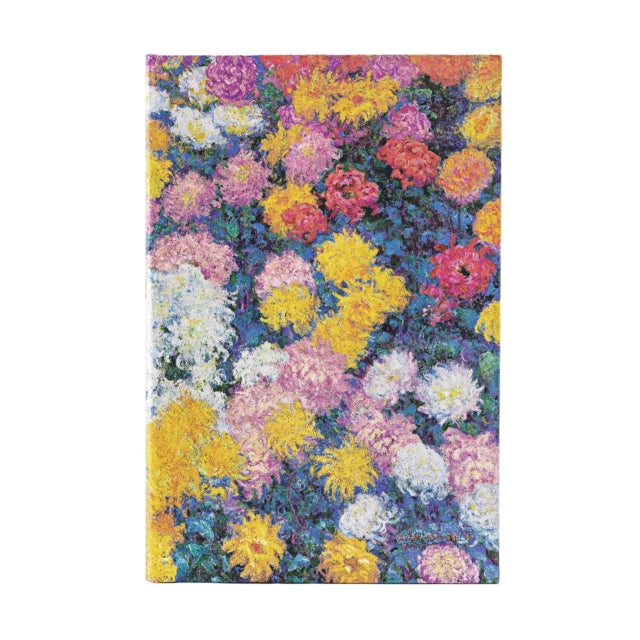 Book cover of: Monet’s Chrysanthemums Midi Lined Hardback Journal (Elastic Band Closure). By: Paperblanks
