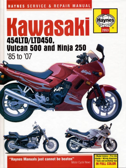 Book cover of: Kawasaki 454 Ltd, Vulcan 500 & Ninja 250 (85 -07). By: Editors of Haynes Manuals