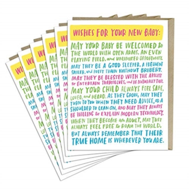 Book cover of: 6-Pack Em & Friends Wishes For New Baby Card