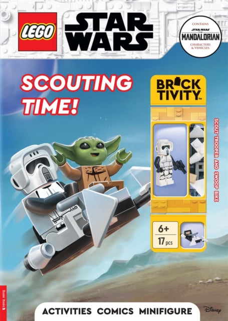 Book cover of: LEGO® Star Wars™: Scouting Time Activity Book (with Scout Trooper minifigure and swoop bike). By: LEGO®
