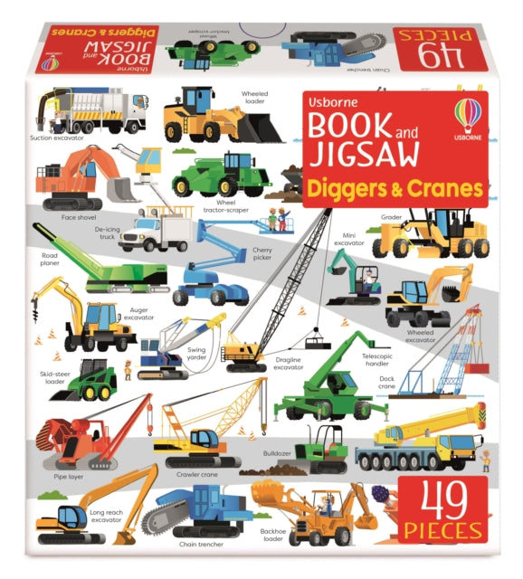 Book cover of: Usborne Book and Jigsaw Diggers and Cranes