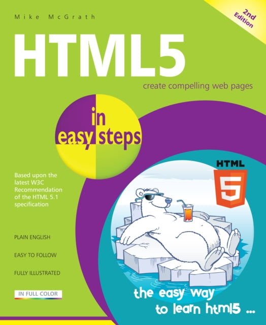 Book cover of: HTML5 in easy steps. By: Mike McGrath