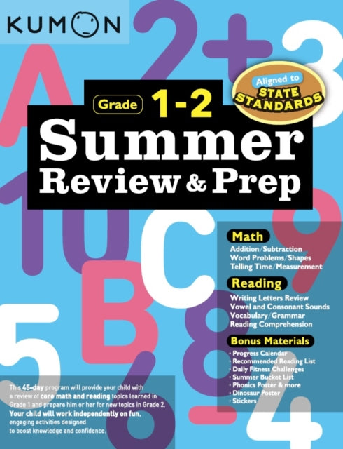 Book cover of: Kumon Summer Review and Prep 1-2. By: Kumon