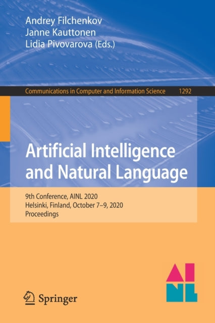 Book cover of: Artificial Intelligence and Natural Language. By: Andrey Filchenkov