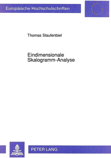 Book cover of: Eindimensionale Skalogramm-Analyse. By: Thomas Staufenbiel