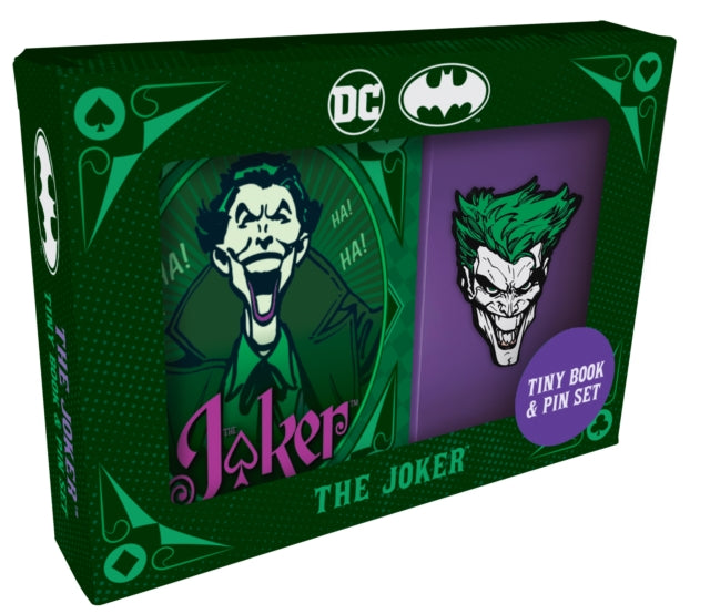 Book cover of: DC Comics: The Joker Tiny Book and Pin Set. By: Insight Insight Editions