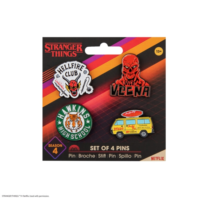 Book cover of: Pin set of 4 - Stranger Things Season 4