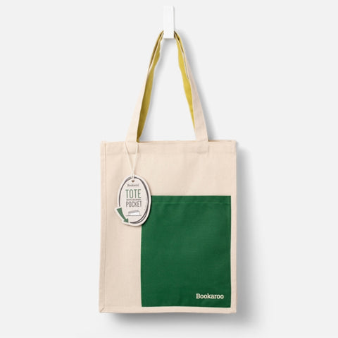 Bookaroo Tote Bag - Forest Green & Chartreuse