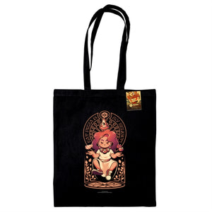 Ilustrata (Pizza Goddess) Black Tote Bag