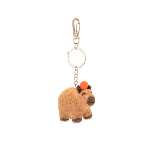 Capybara Felt Keyring