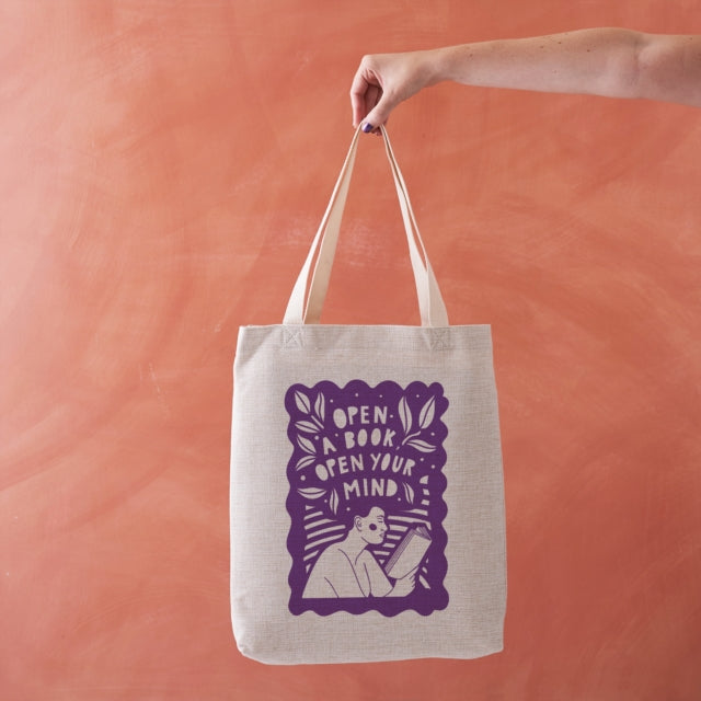 Book cover of: Open a Book, Open your Mind - Literary Tote Bag