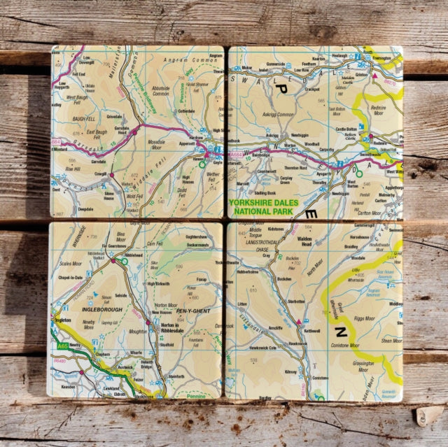 Book cover of: OS Map Ceramic Four Coaster Set - Yorkshire Dales National Park