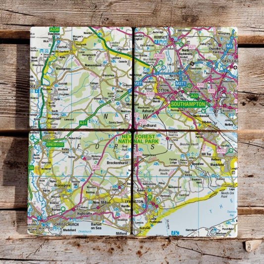 Book cover of: OS Map Ceramic Four Coaster Set - New Forest National Park