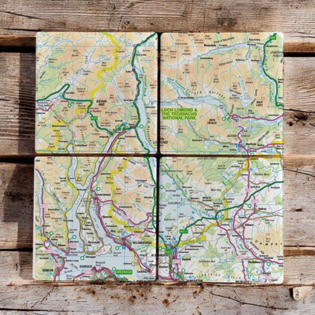 Book cover of: OS Map Ceramic Four Coaster Set - Loch Lomond and The Trossachs National Park