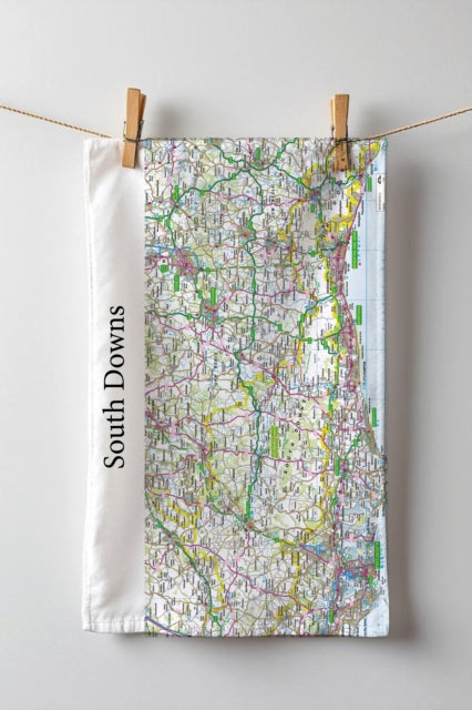 Book cover of: OS Map Tea-towel - South Downs National Park