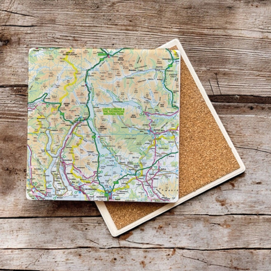 Book cover of: OS Map Ceramic Single Coaster - Loch Lomond and The Trossachs National Park