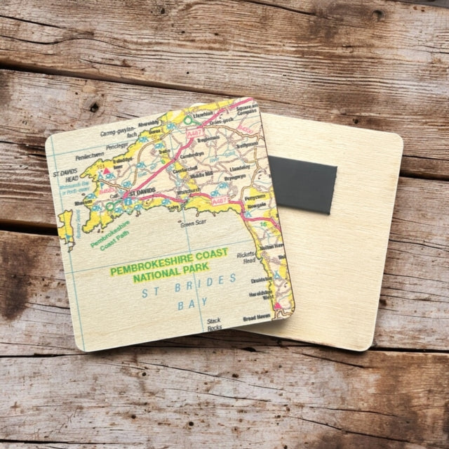 Book cover of: OS Map Wooden Square Magnet - Pembrokeshire Coast National Park