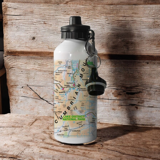 Book cover of: OS Map 600ml Metal Water Bottle - Lake District National Park