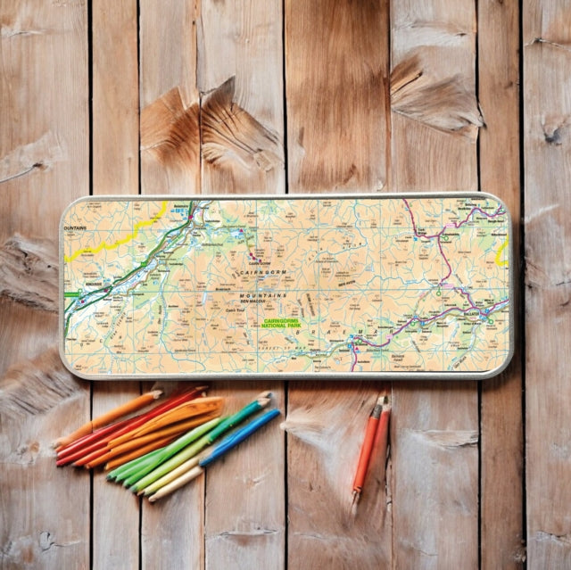 Book cover of: OS Map Metal Pencil Tin - Cairngorms National Park