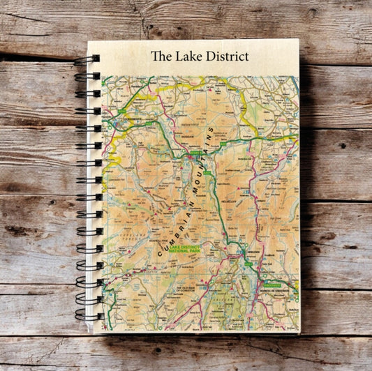 Book cover of: OS Map Wooden Lined Notebook - Lake District National Park