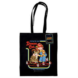 Steven Rhodes (Demon Cat) Black Tote Bag