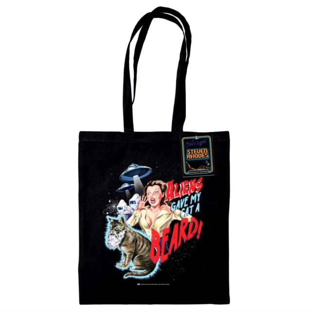 Book cover of: Steven Rhodes (Aliens Gave My Cat A Beard) Black Tote Bag
