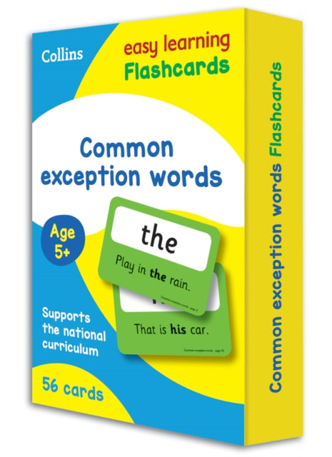 Book cover of: Common Exception Words Flashcards. By: Collins Easy Collins Easy Learning