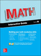 Book cover of: Glencoe Math, Course 1, Interactive Guide for English Learners, Student Edition. By: McGraw-Hill