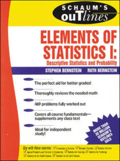 Book cover of: Schaum's Outline of Elements of Statistics I: Descriptive Statistics and Probability. By: Stephen Bernstein