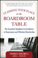 Book cover of: Claiming Your Place at the Boardroom Table: The Essential Handbook for Excellence in Governance and Effective Directorship. By: Thomas Bakewell