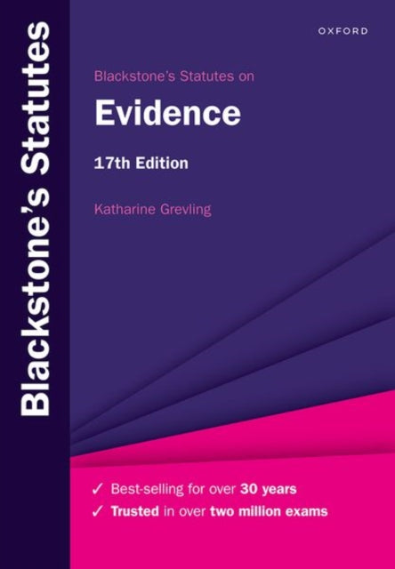 Book cover of: Blackstone's Statutes on Evidence. By: Katharine Grevling