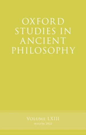 Oxford Studies in Ancient Philosophy, Volume 63