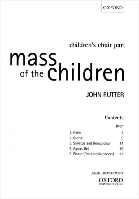 Book cover of: Mass of the Children. By: John Rutter