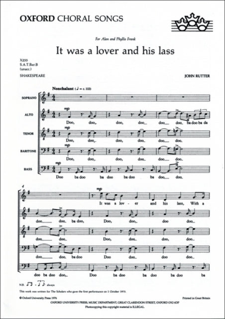 Book cover of: It was a lover and his lass