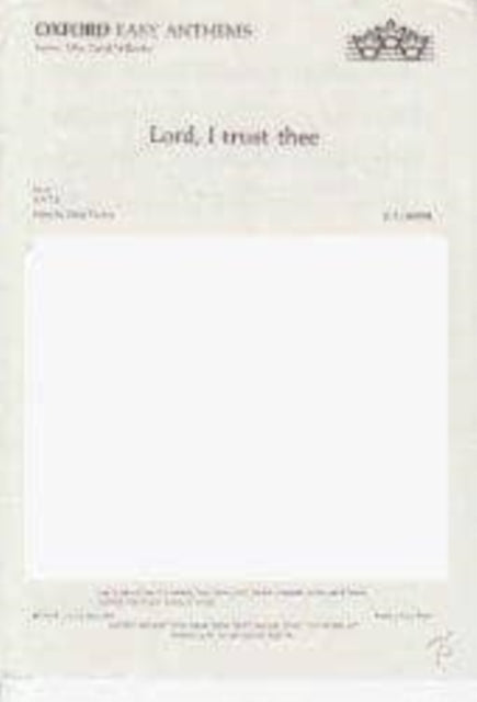 Book cover of: Lord, I trust thee