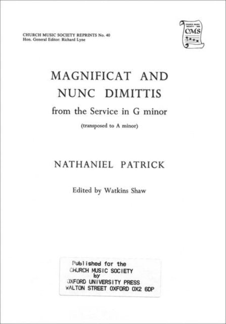 Book cover of: Magnificat and Nunc Dimittis (from Short Service in G minor)